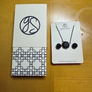 Gemma Simone Black Necklace and Earring Set